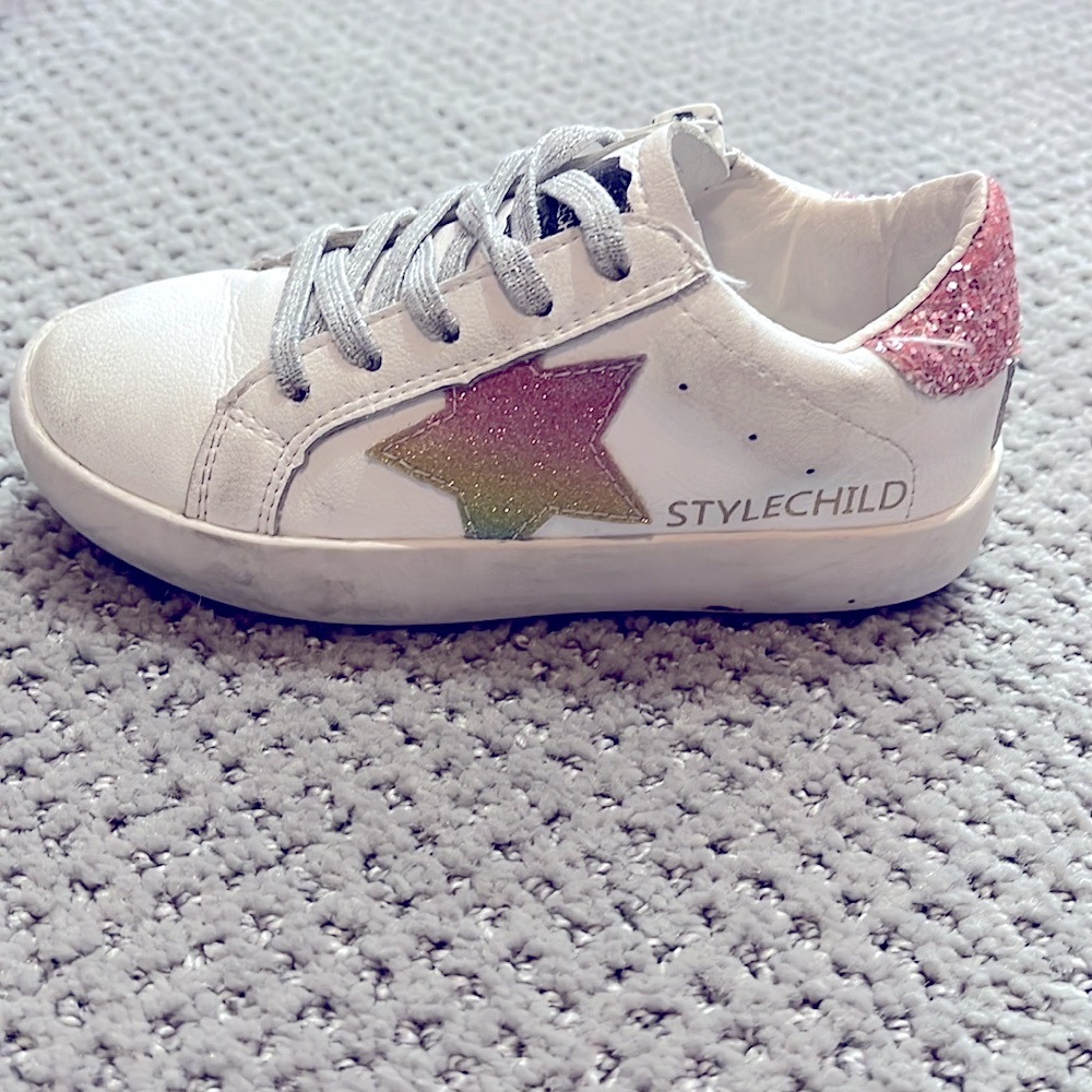 Girls glitter sneaker. Similar to golden goose!